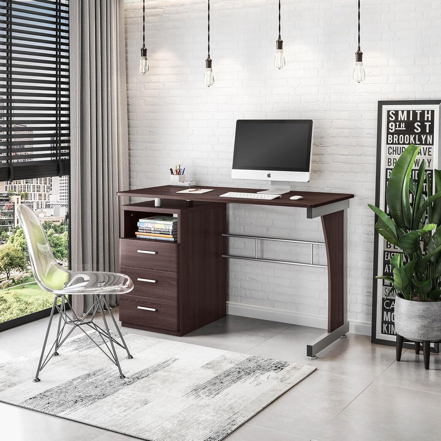 48 Inch Computer Desk with Drawers for Home Office
