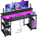55 Inch Gaming Desk With Power Outlets For Home Office