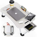 NNEDSZ Laptop Bed Desk with Storage and foldable legs for Adults, Kids & Home Office