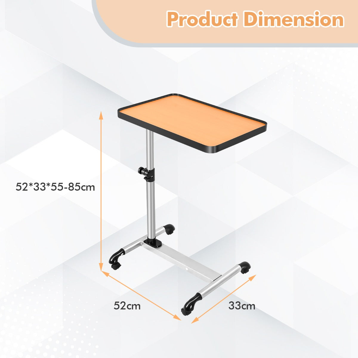 NNECW Metal Side Table with Wheels for Office/Home