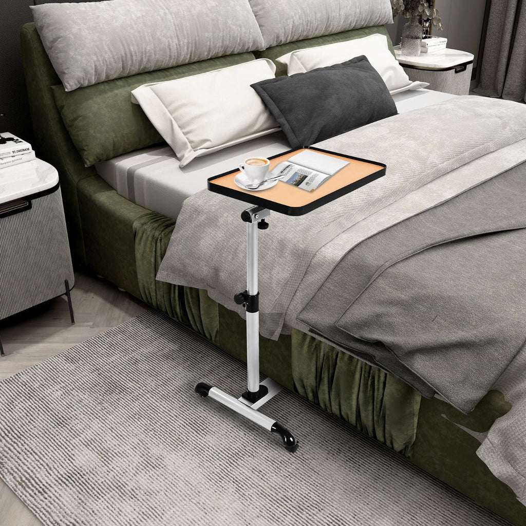 NNECW Metal Side Table with Wheels for Office/Home