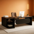L Shaped Desk With Storage Shelves For Home Office